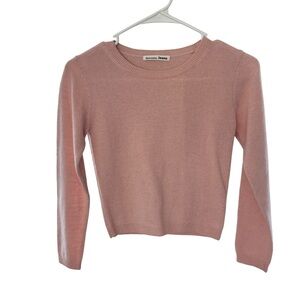 Reformation Women’s Sweater Pink Cropped Cashmere Crew Sz XS NWOT